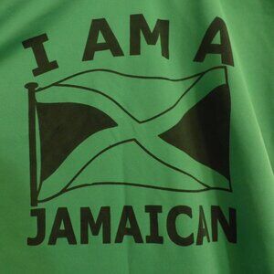 I AM A JAMAICAN, medium, graphic tee, green, yellow, black, GUC